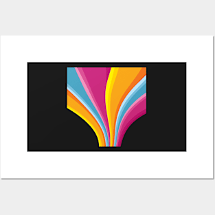 Retro 80s Rainbow Swirl Posters and Art